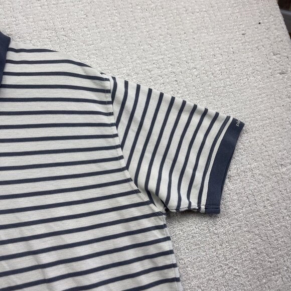 Pierre Cardin Shirt Mens Size Medium Blue Striped Short Sleeve Polo Rugby - Picture 4 of 16